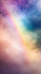 Rainbow in the mist: A gentle rainbow arcing over a soft misty meadow. HD phone wallpaper.