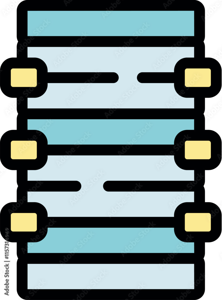 Poster server rack icon symbolizing data storage, cloud computing, and network infrastructure