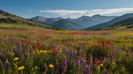 alpine meadow in the mountains