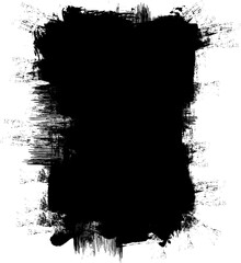black ink brushed painting banner label artistic grunge graphic