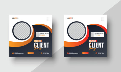 Versatile Client Testimonial and Customer Feedback Web Banner Templates – Modern Social Media Post Designs with Dynamic Color Variations