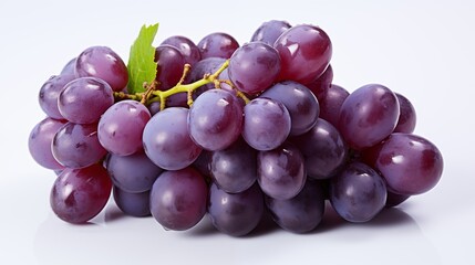 Fototapeta premium Red Grapes Bunch Closeup, white background