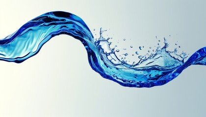 Stunning Blue Water Wave Splashing with Liquid Motion and  Color Details
