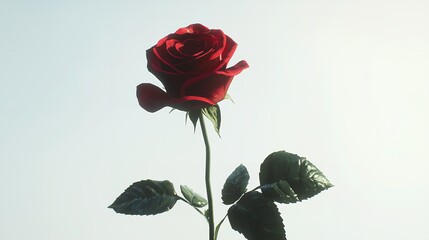 Obraz premium A red rose is the main focus of the image