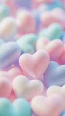 Obraz premium Pastel hearts background.
