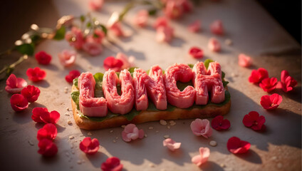 Concept alimentaire texte Lunch