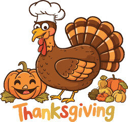 thanksgiving poster banner template vector concept on white background