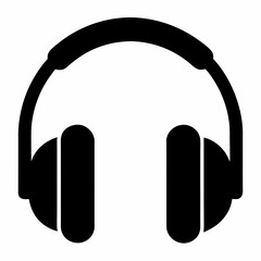 Black Headphones Silhouette Vector Art