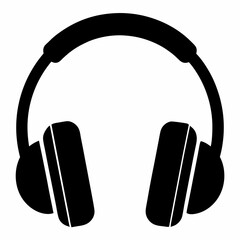 Black Headphones Silhouette Vector Art