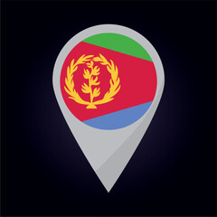 Eritrea Flag on Location Pin. vector illustration