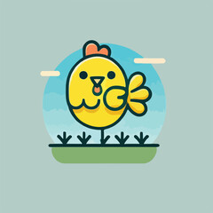 icon, chick, logo, illustration