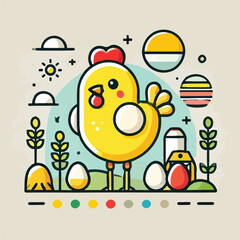 icon, chick, logo, illustration