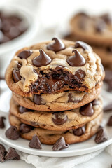 A giant chocolate chip cookie fresh out of the oven