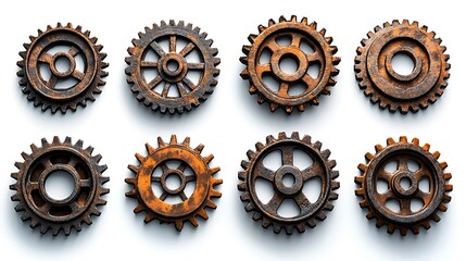 Rusty gears display workshop industrial photography close-up mechanics