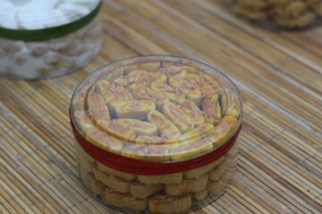 Kastengel Cookies in a Transparent Jar