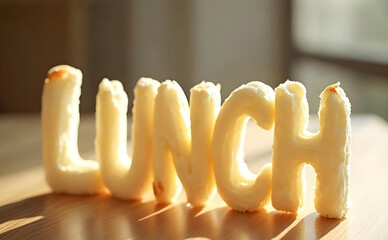 Concept alimentaire texte Lunch