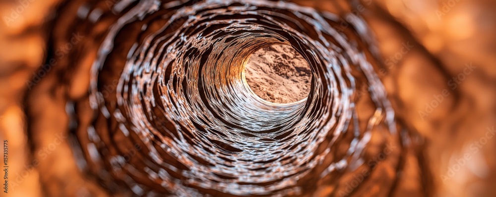 Aufkleber a close-up view of a water-filled cylindrical structure, showcasing ripples and earthy tones, creati
