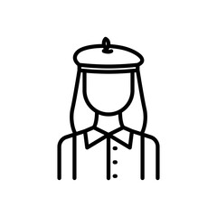 female artist icon, line style icon