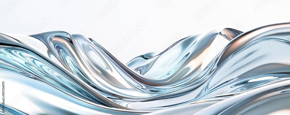 Aufkleber A serene abstract representation of flowing water, showcasing smooth, reflective surfaces creating a soothing visual rhythm.