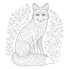 Fox coloring page 