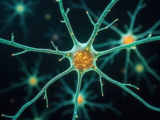 Microscopic view of neurons showcasing intricate structures and vibrant colors in neural networks