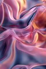 Obraz premium Pink and blue iridescent silk fabric flowing with elegance