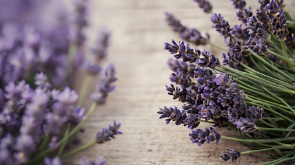 Set of Aromatic purple lavender bush in full bloom, cut out - stock png.
