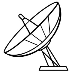 Fototapeta premium Satellite Dish Black Silhouette Vector