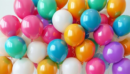 Vibrant Collection of Colorful Balloons in Various Sizes and Shades for Celebratory Events