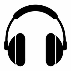 Black Headphones Silhouette Vector Art