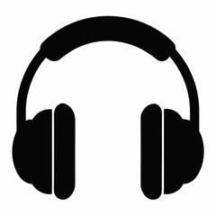 Black Headphones Silhouette Vector Art