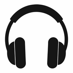 Black Headphones Silhouette Vector Art