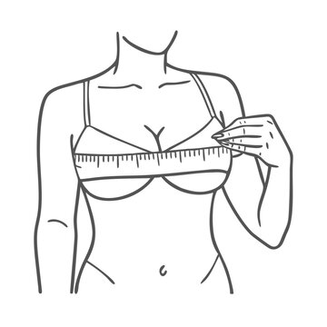 woman measuring bust line with tape clip art preview