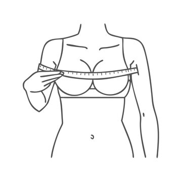 woman measuring bust line with tape clip art preview