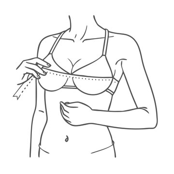 woman measuring bust line clip art preview