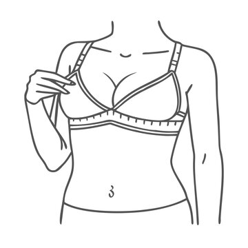 woman wearing bra outline clip art preview