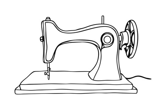 recommend clip art: Sewing machine outline vector illustration 