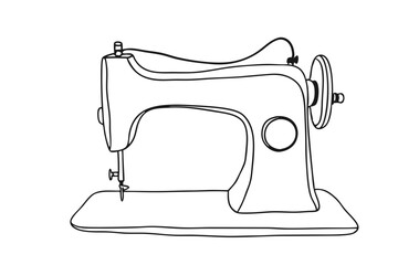 Line art of a sewing machine 