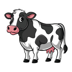 Beautiful Cow animal  Vector image with white background