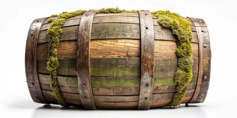 Wooden oak barrel with a rustic