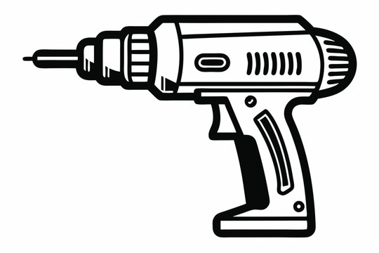 black and white drill tool clip art preview