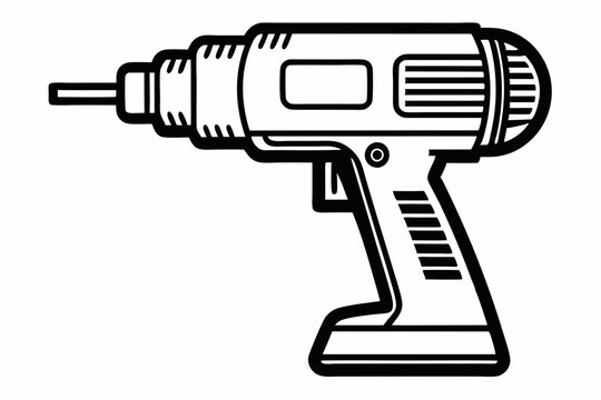 black and white drill tool clip art preview