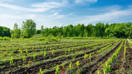 A tree planted in soil for reforestation, symbolizing hope for future life.