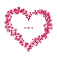 Heart-shaped floral design with the text Be mine in a romantic theme for special occasions