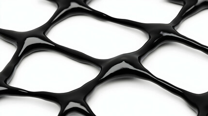 Abstract 3D Black Liquid Grid