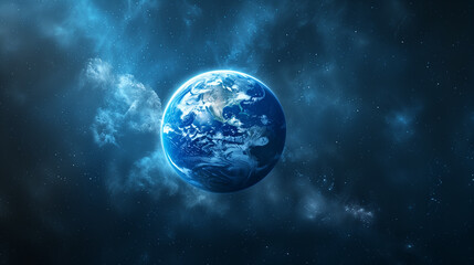 Fototapeta premium Planet in Deep Space with Starry Nebula 