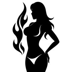 Sexy lady vector silhouette