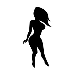 Sexy lady vector silhouette