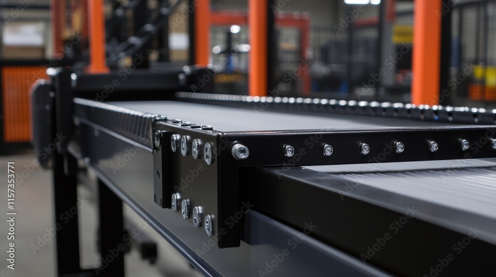 Wall mural an automation conveyor system featuring closeup shots of products being analyzed by a series of auto