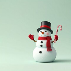 snowman with red hat and scarf